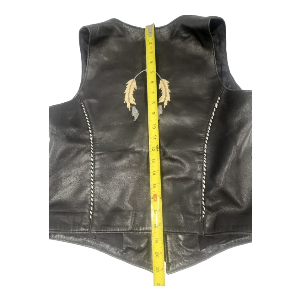 Tribe America Embelished Leather Vest SZ 8 RARE - Picture 3 of 16